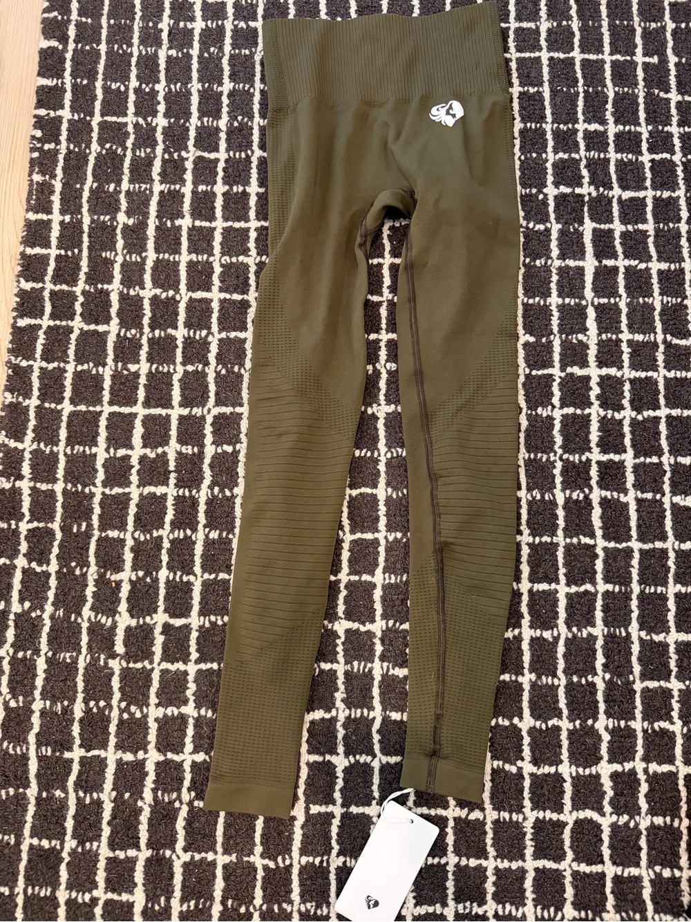 Seamless High-Waist Leggings in Olive Green